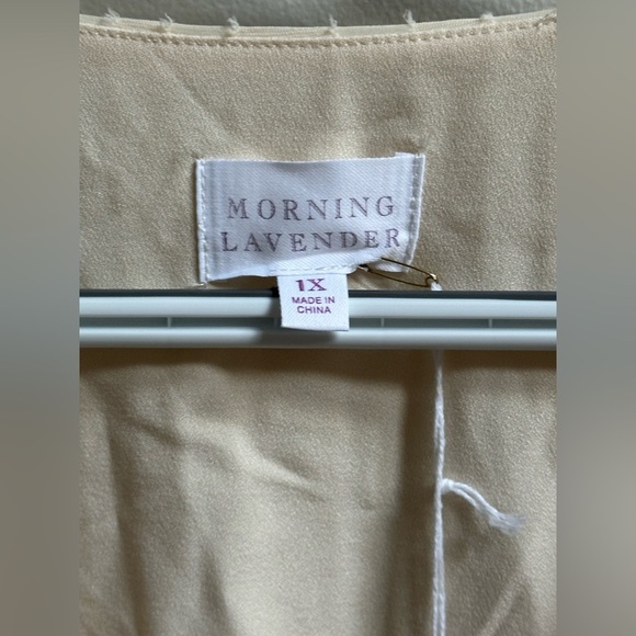 NEW Morning Lavender Valerie Buttoned Midi Dress in Cream Women’s Plus Size 1X - Picture 8 of 13